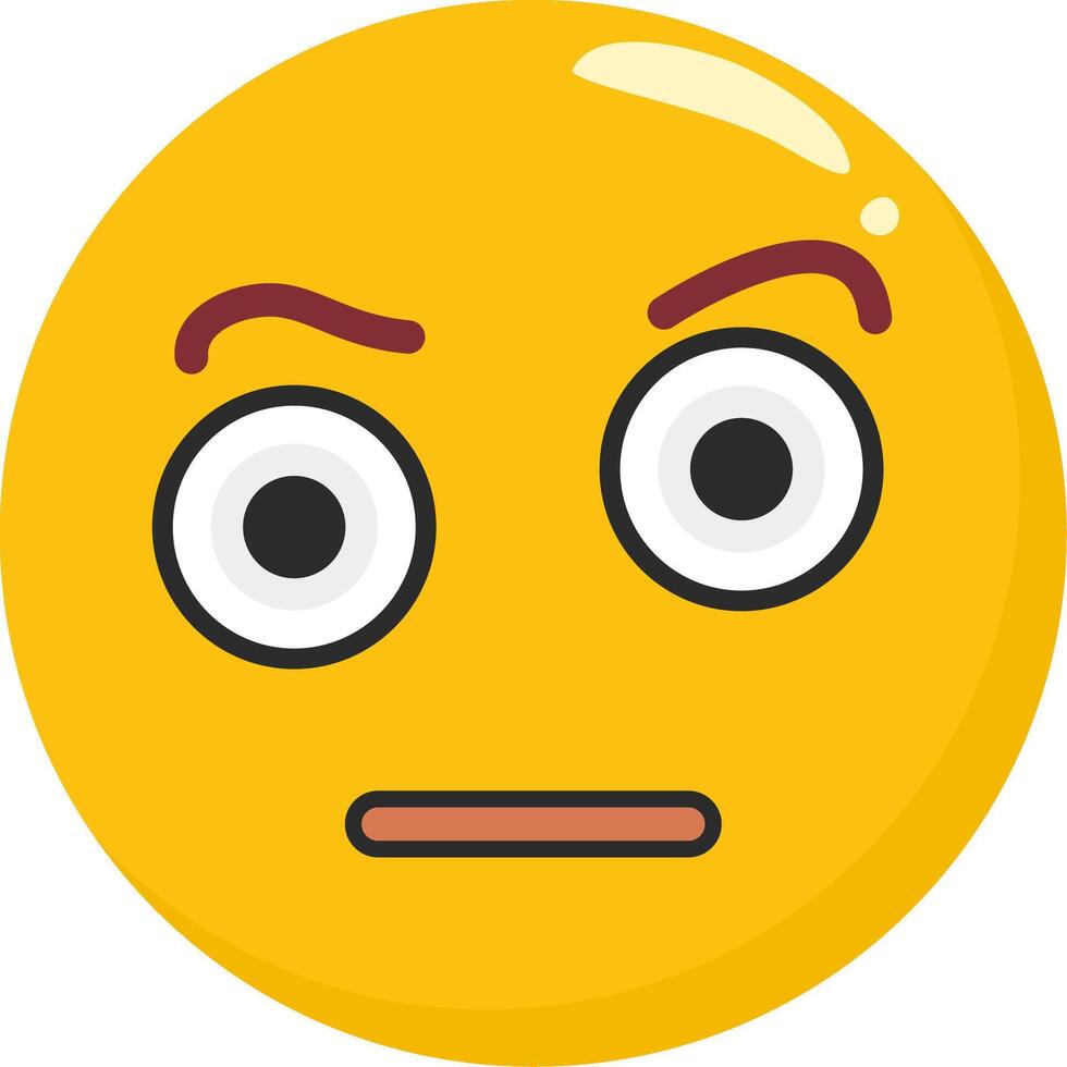 Eyebrows Raised Emoji Flat Icon vector