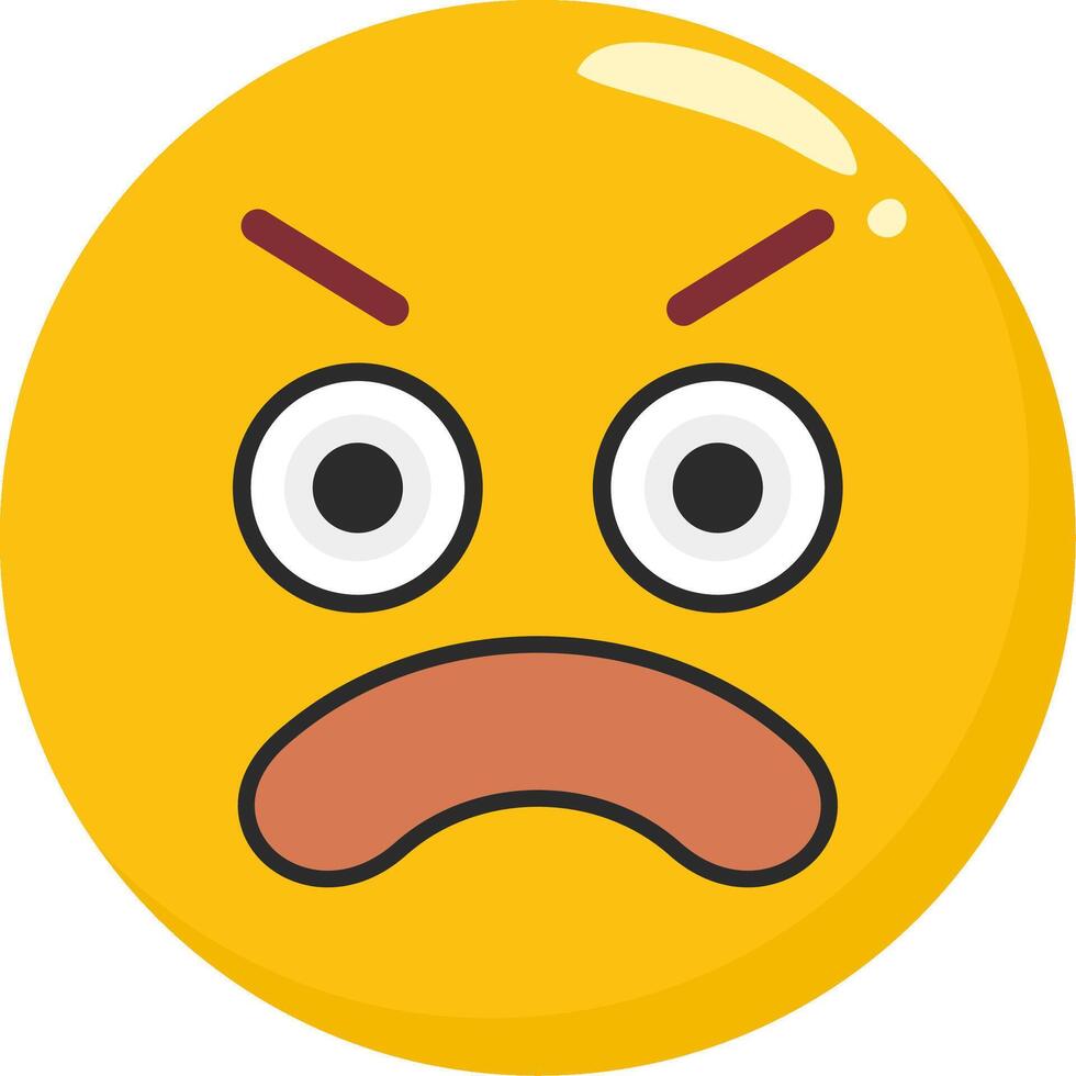 Angry Face Emoji Flat Icon vector
