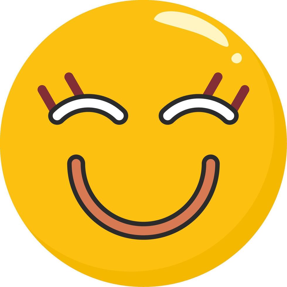Happiness Emoji Cheerful Flat Icon vector