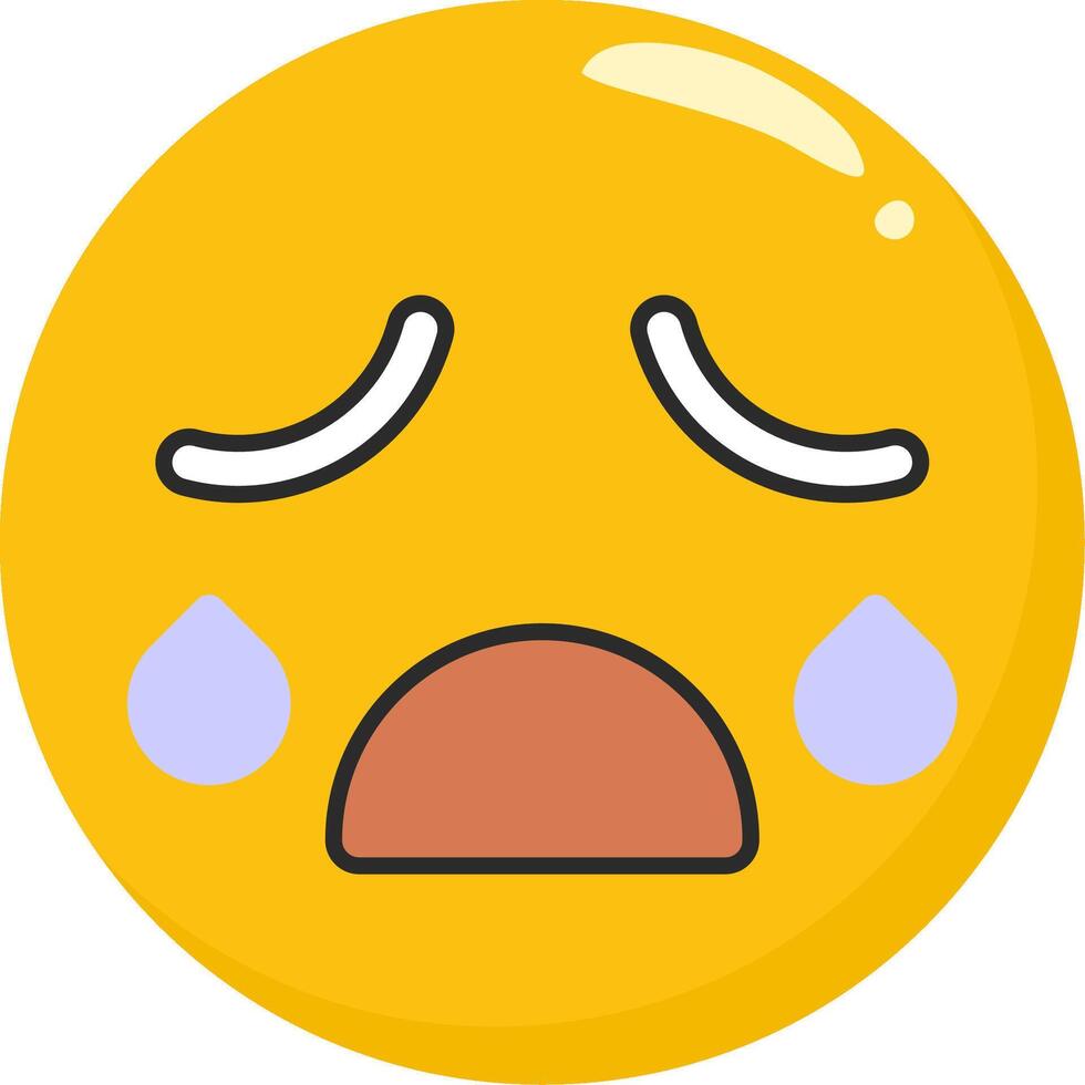 Sweating Face Emoji Flat Cartoon Art vector