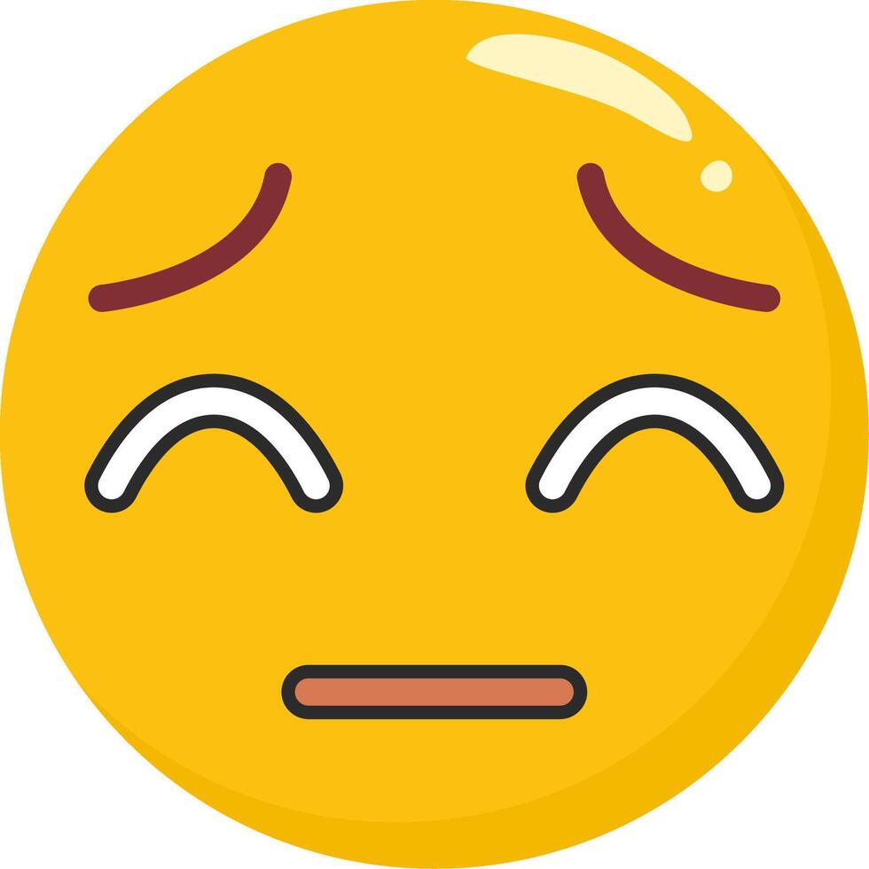 Pensive Face Emoji Sad Style vector