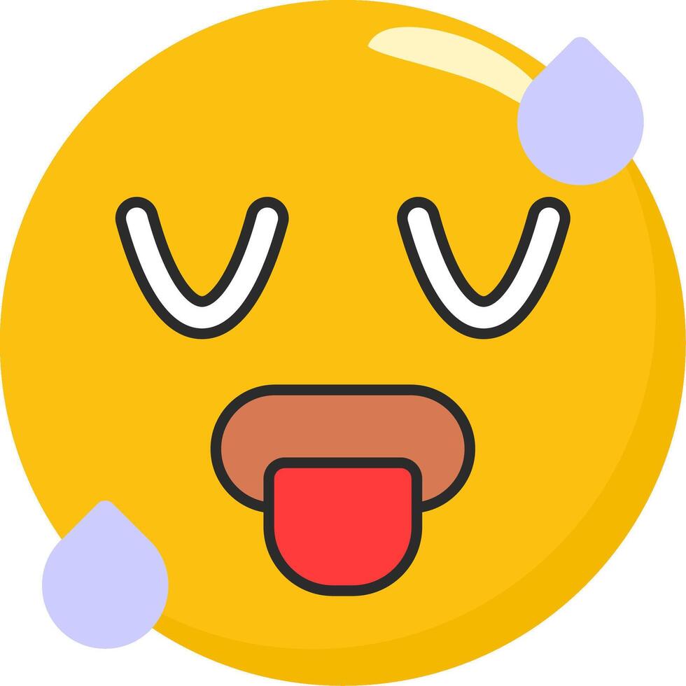 Hot Face Emoji With Red Skin vector