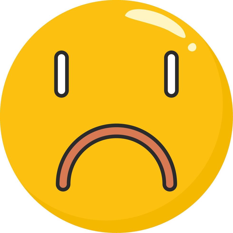 Unhappy Face Emoji Cartoon vector