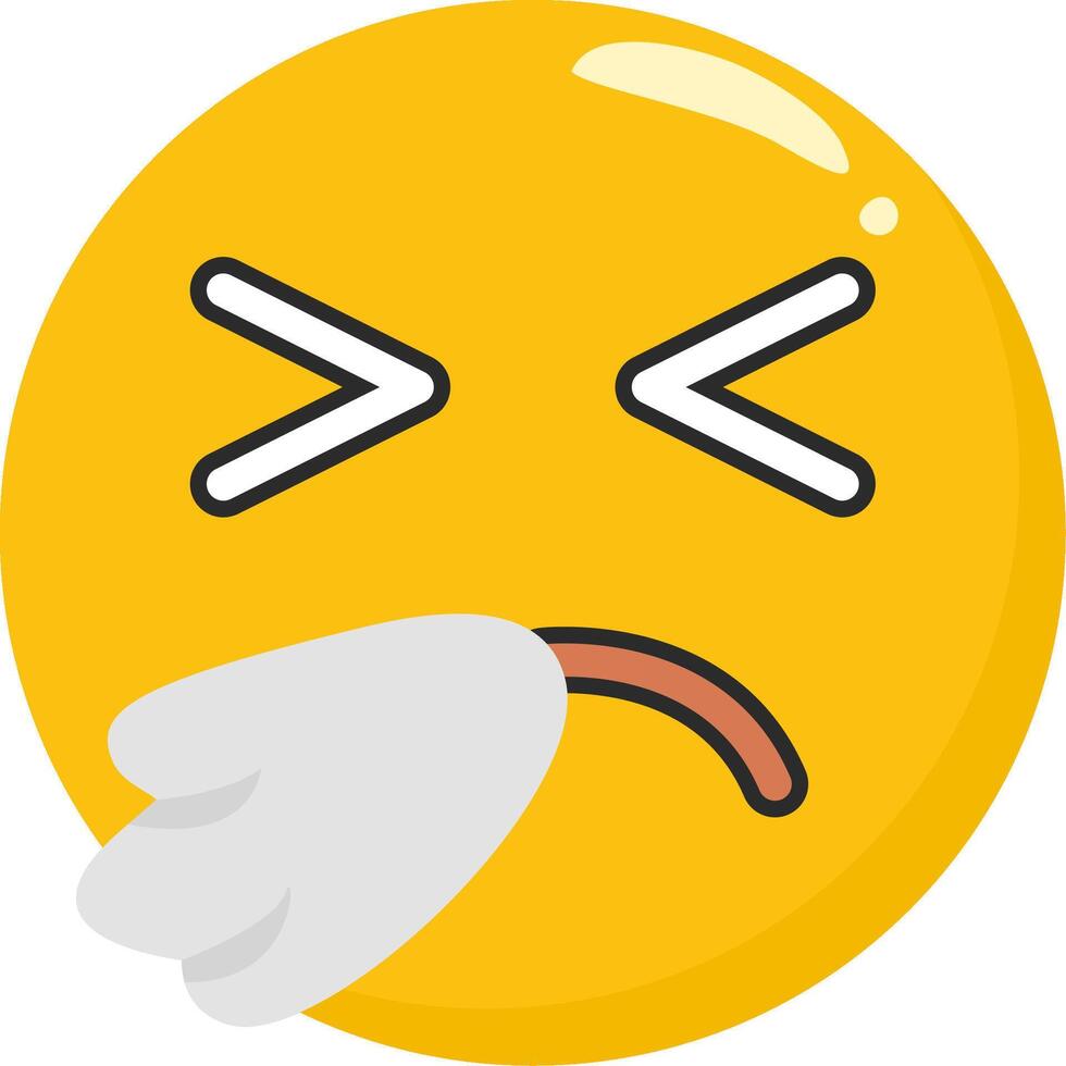 Sneezing Face Emoji With Tissue vector
