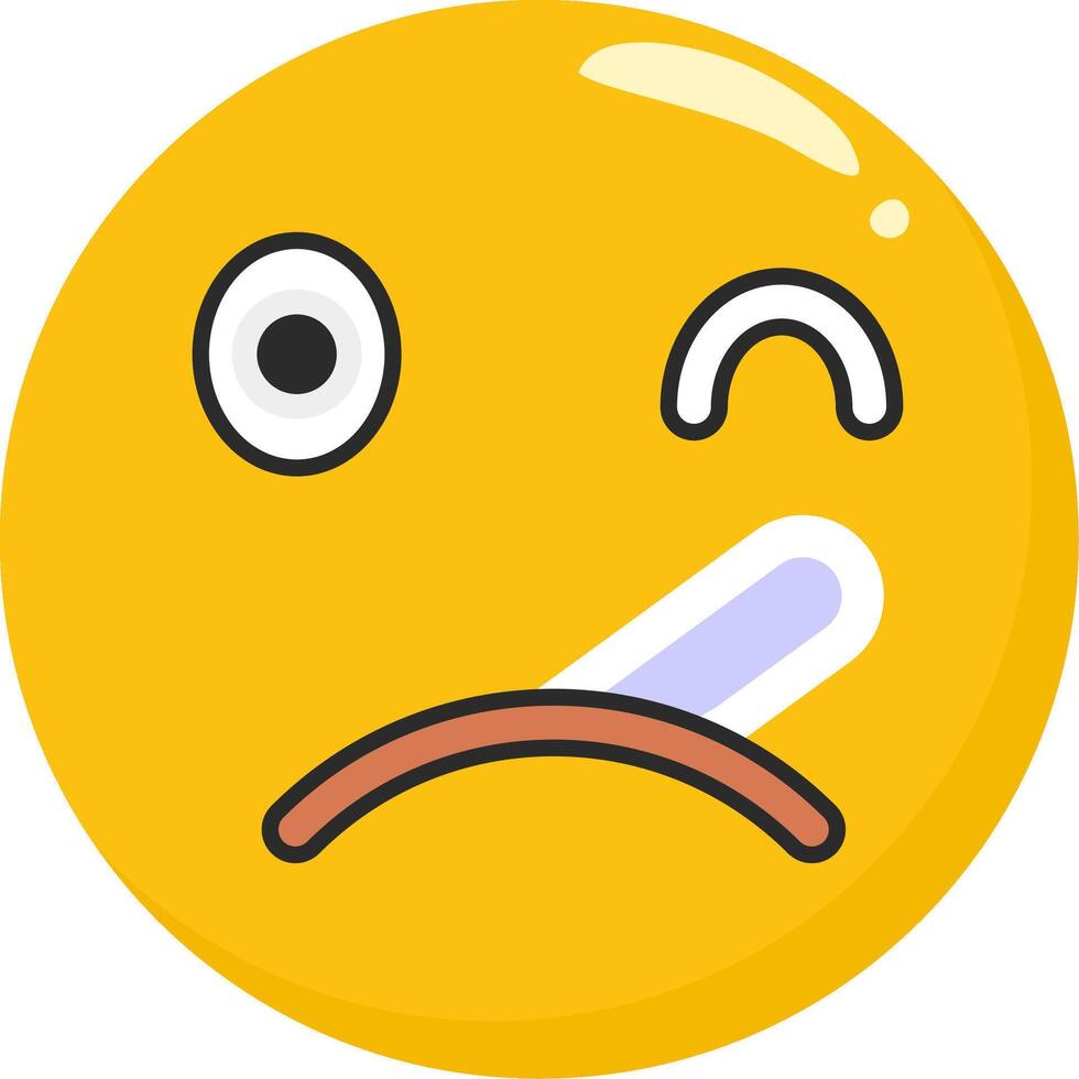 Thermometer Face Emoji Sick Icon vector