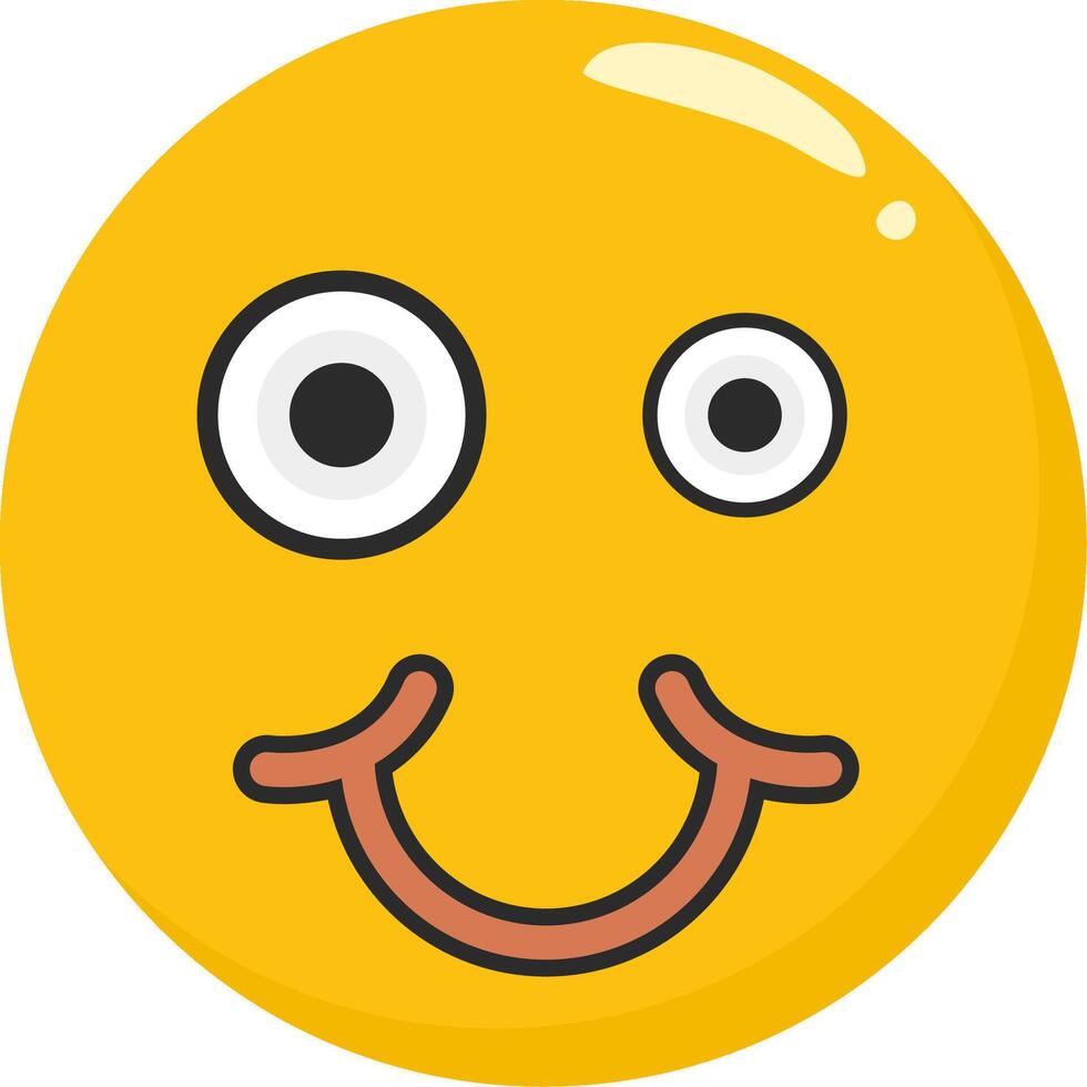 Zany Face Emoji Wacky Flat vector