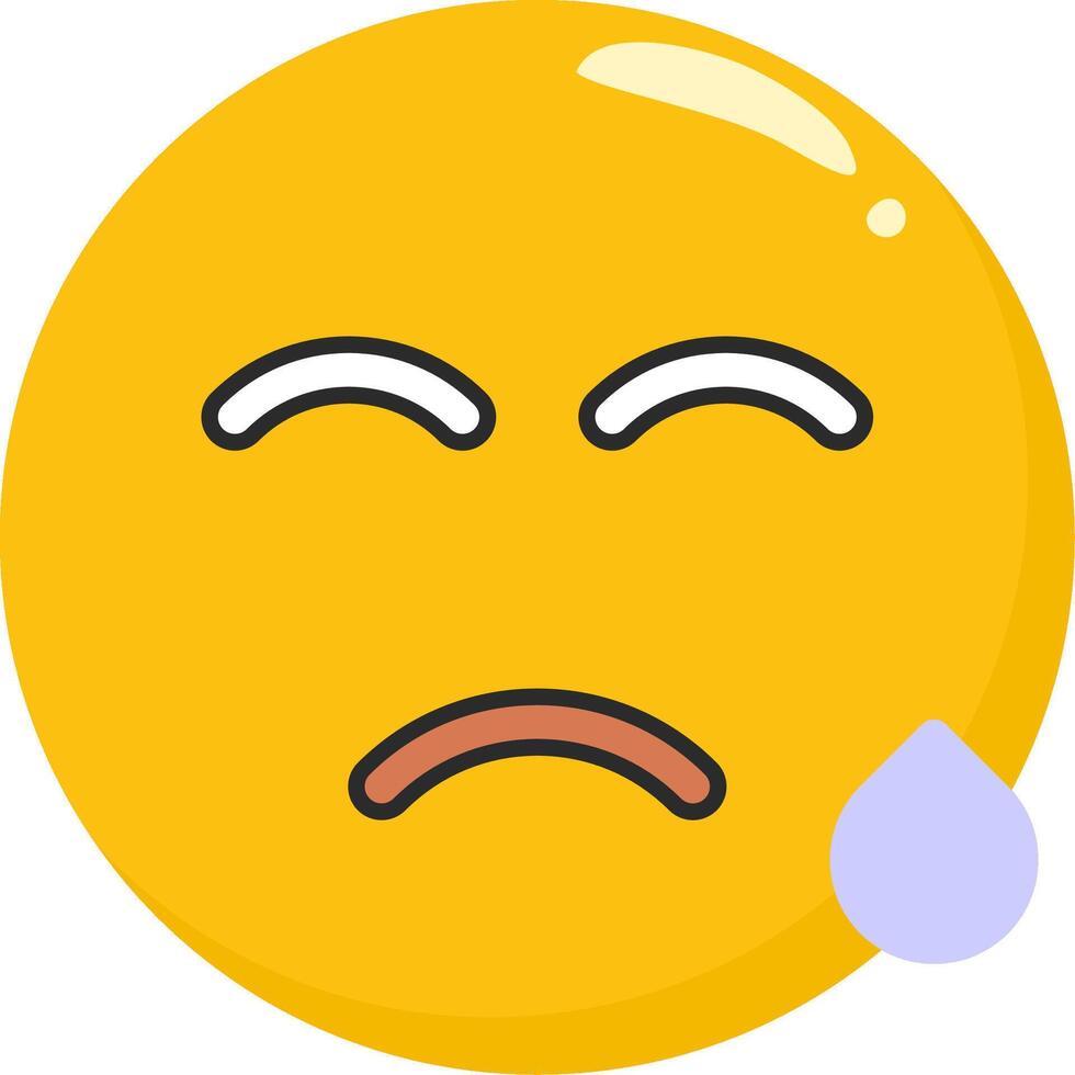 Cold Sweat Face Emoji Nervous vector
