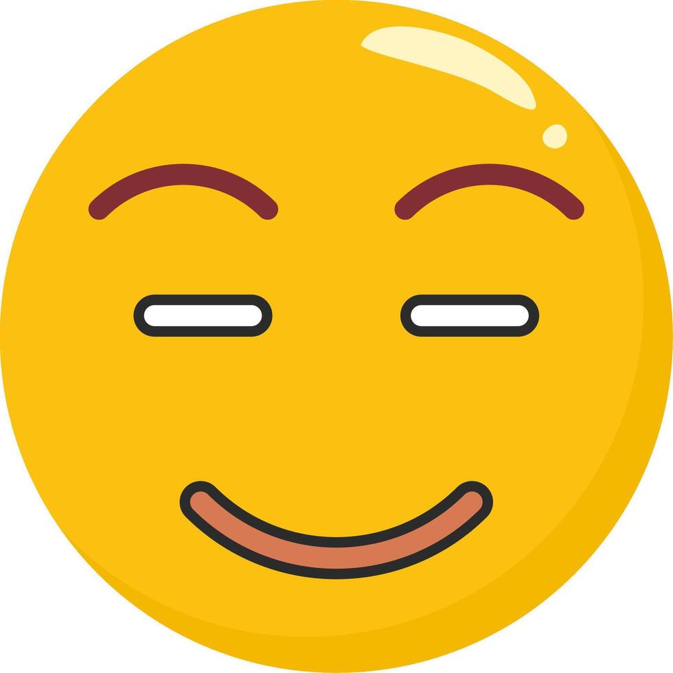 Happy Relieved Face Emoji Flat Art vector