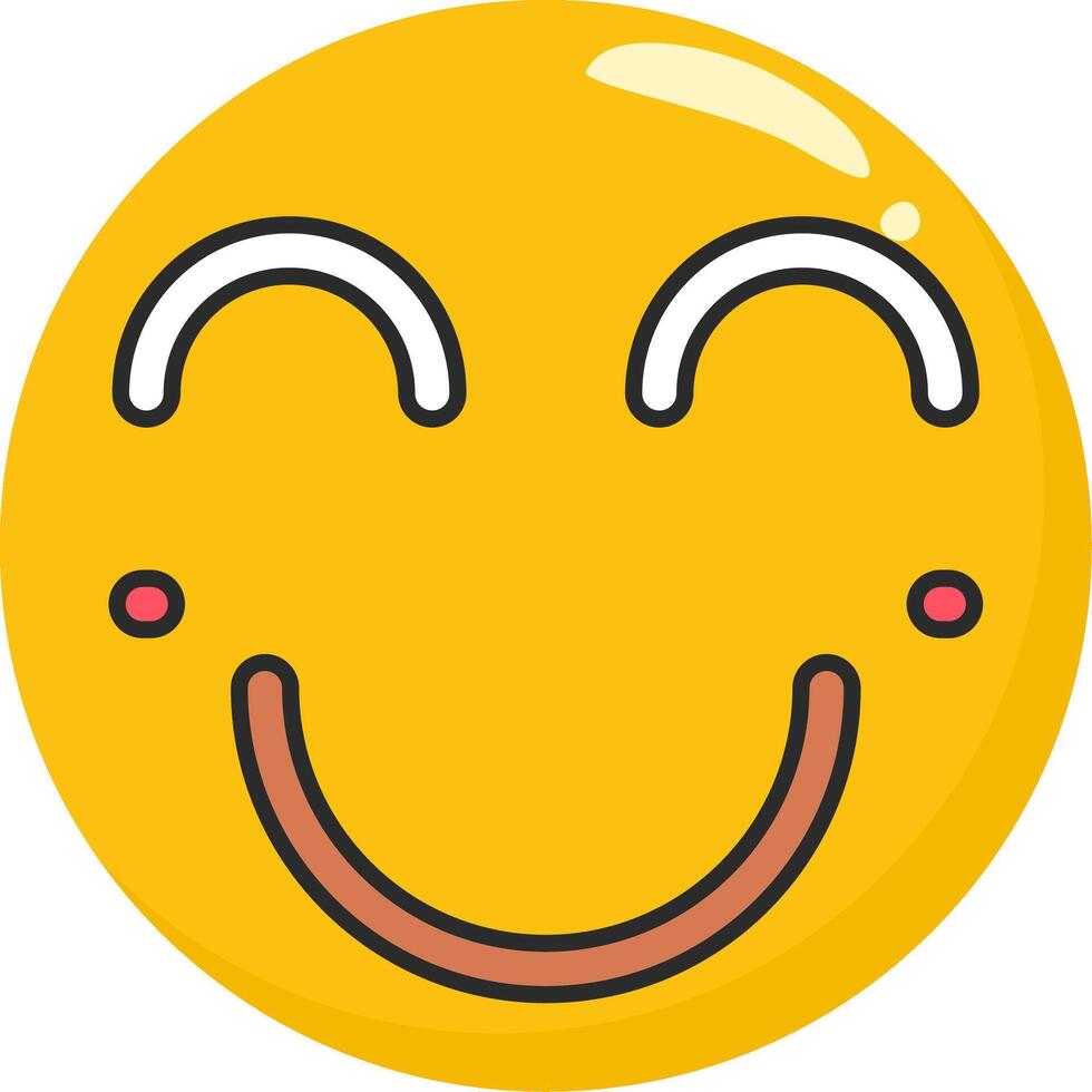 Blush Face Emoji Shy Smile vector