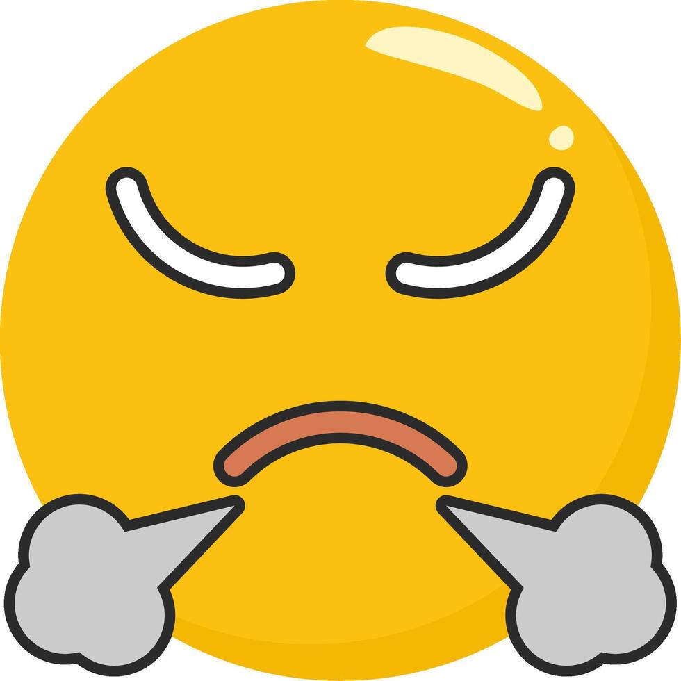Steaming From Nose Emoji Cartoon vector