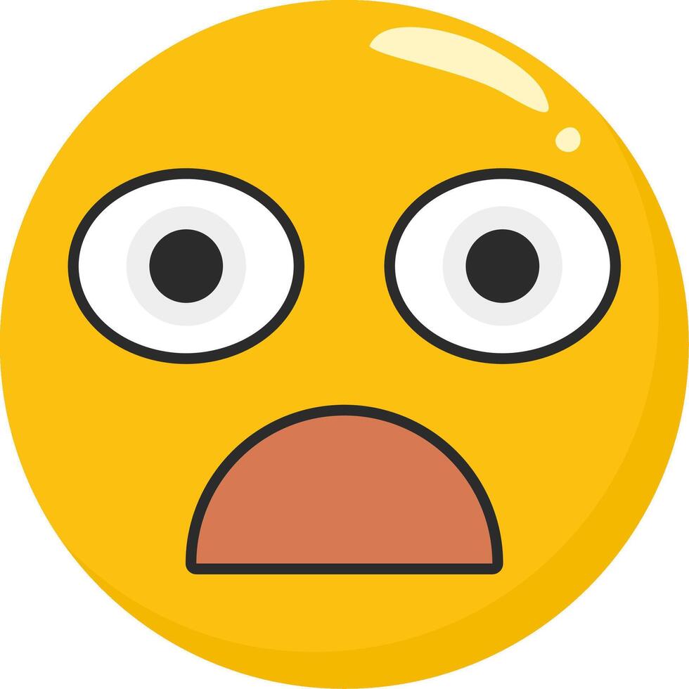 Anguished Face Emoji With Tense Eyes vector