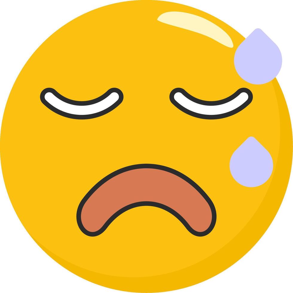 Hot Sweat Emoji Face Cartoon vector
