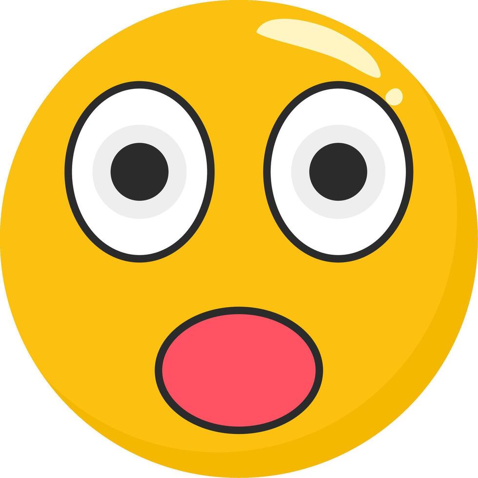 Astonished Face Emoji Wide Mouth vector