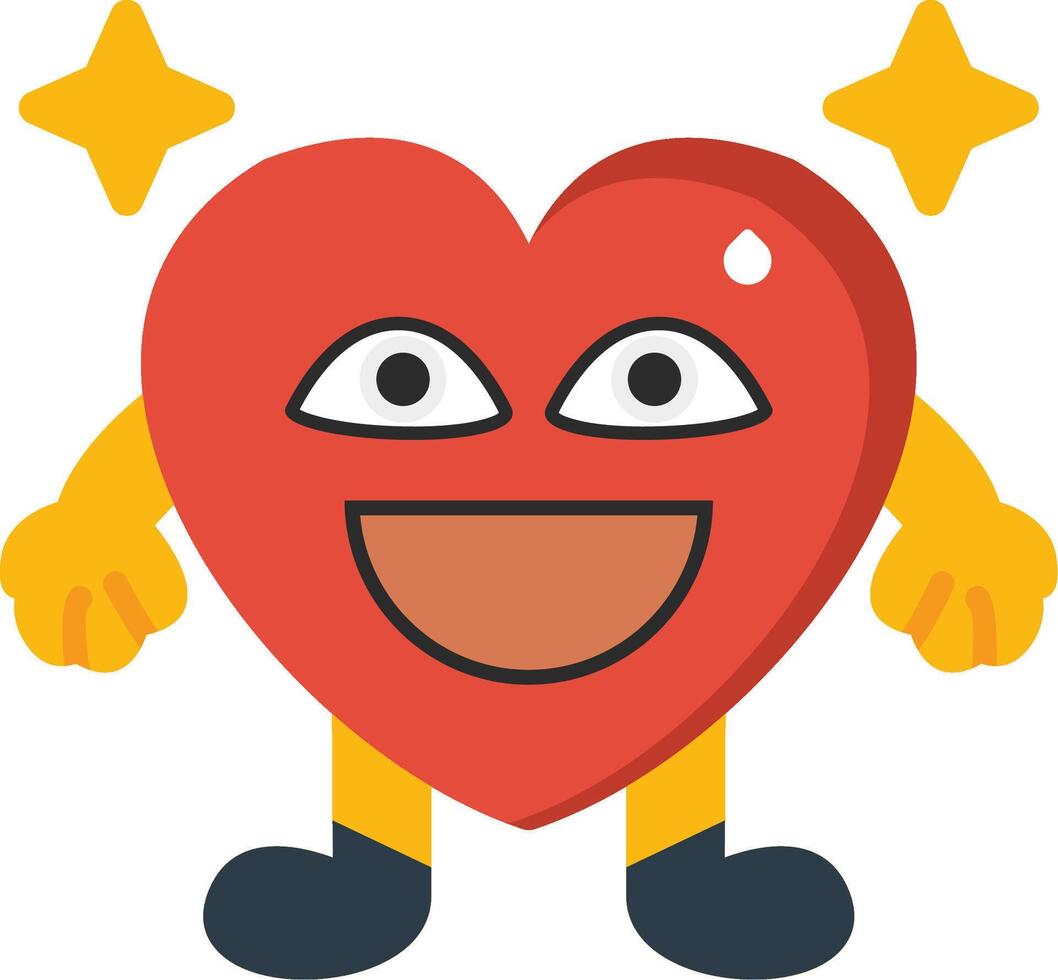 Tired Heart Flat Emoticon vector
