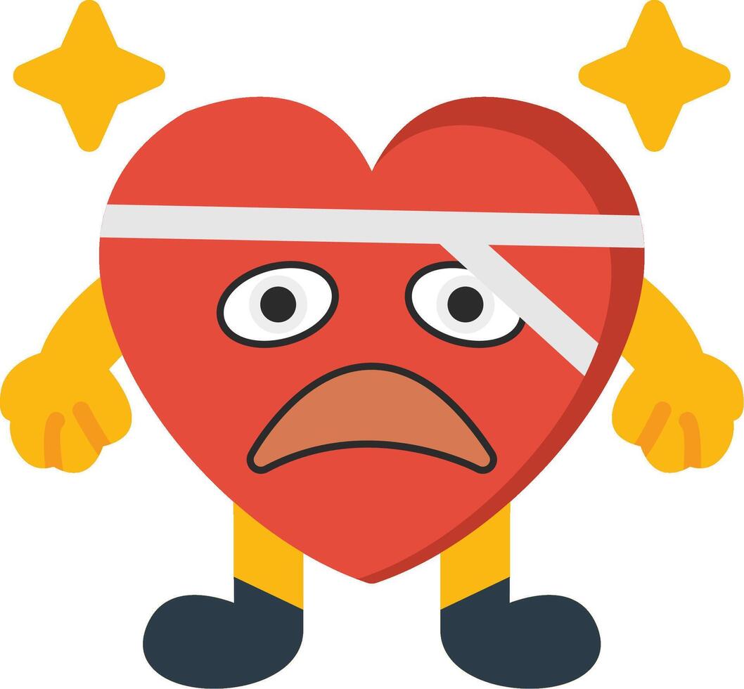 Sick Heart Expression Colourful vector