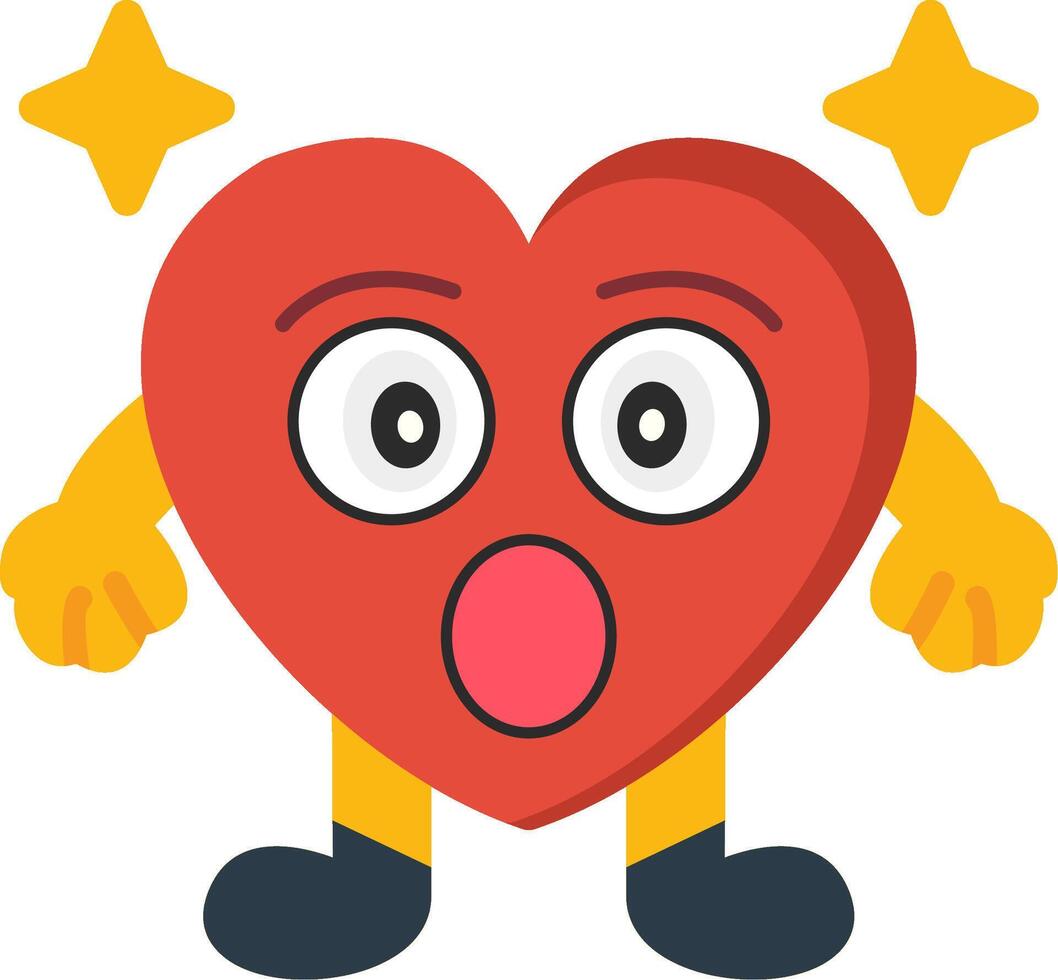 Surprised Heart Face Colourful vector