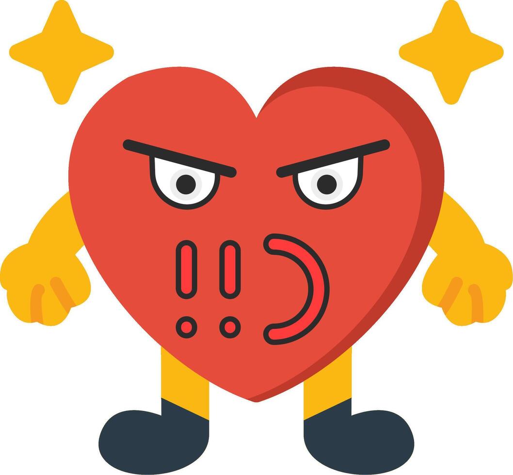 Pressure Heart Emotion Icon in Flat Style vector