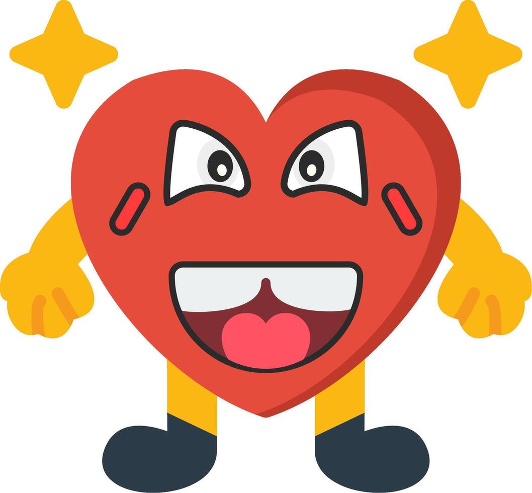 Laughing Heart Colourful Flat Style Icon vector