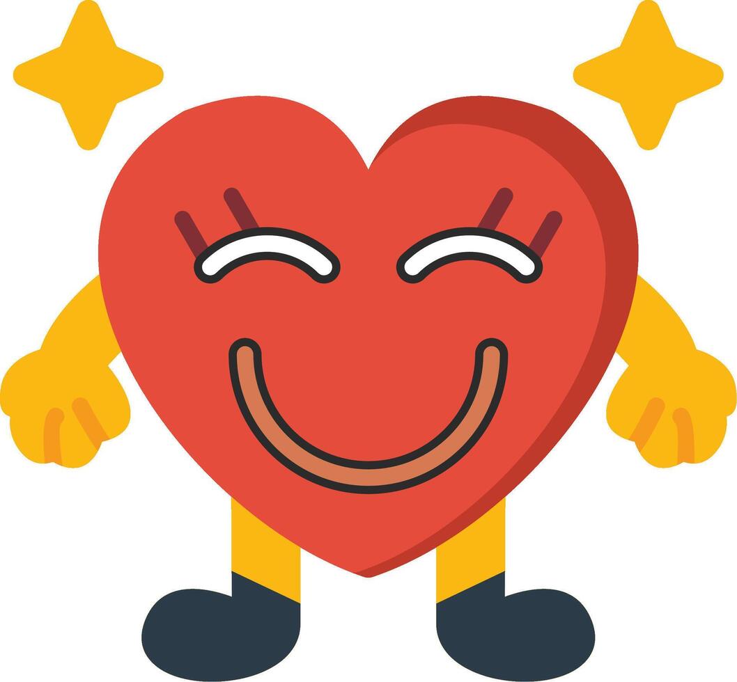 Happiness Heart Colourful Flat Emoji Icon vector