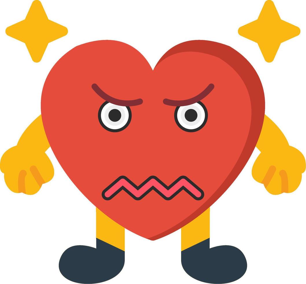 Crying Heart Emoji Flat Design vector