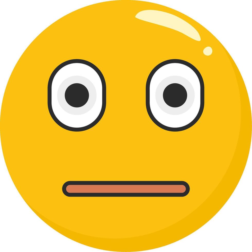 Neutral Expression Emoji Flat Icon vector