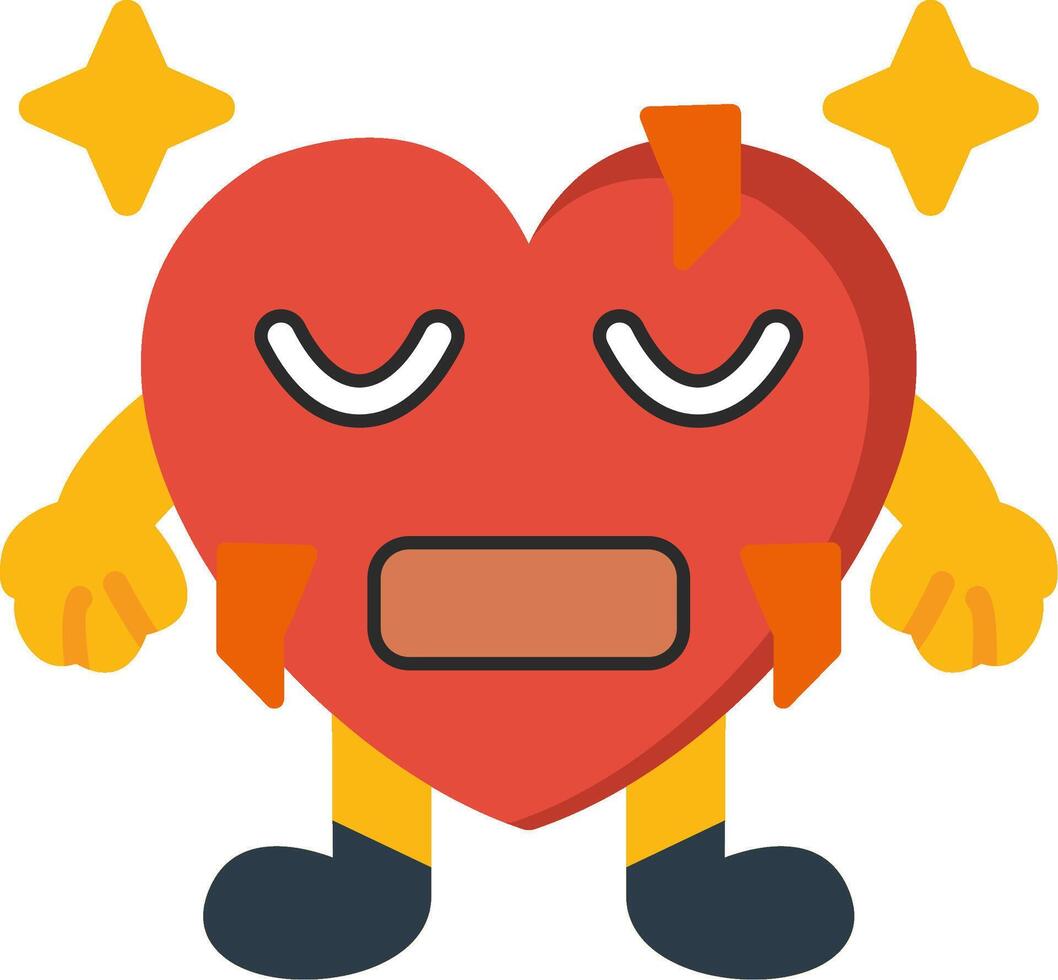 Cold Heart Emotion Flat Colourful Design vector