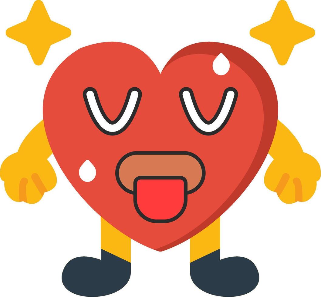 Hot Heart Feeling Flat Cartoon vector