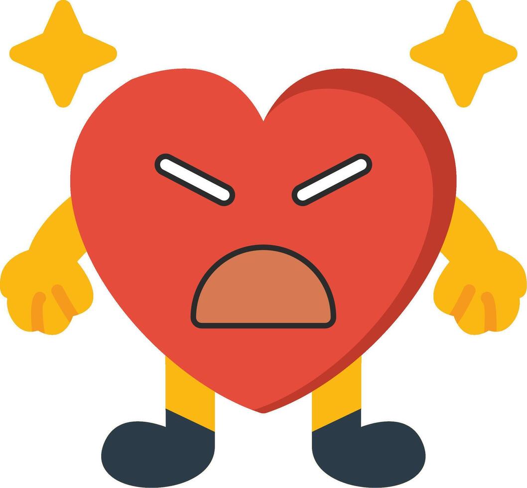 Persevering Heart Face Flat Illustration vector