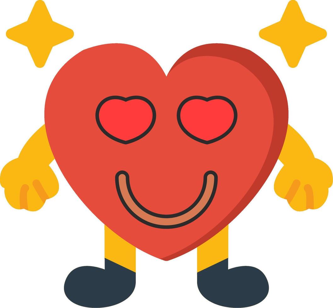 Smile with Love Eyes Heart Emoji vector