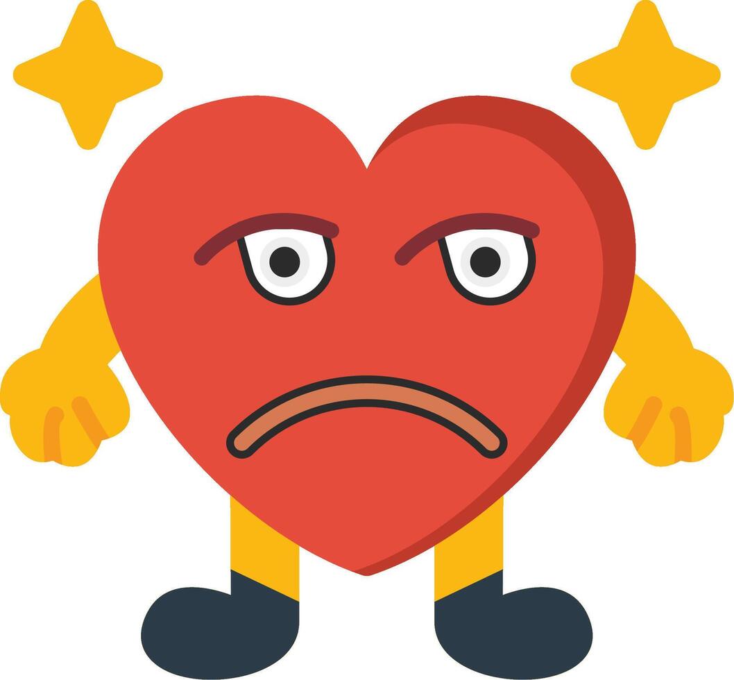 Unamused Heart Emoji Flat Colourful Icon vector