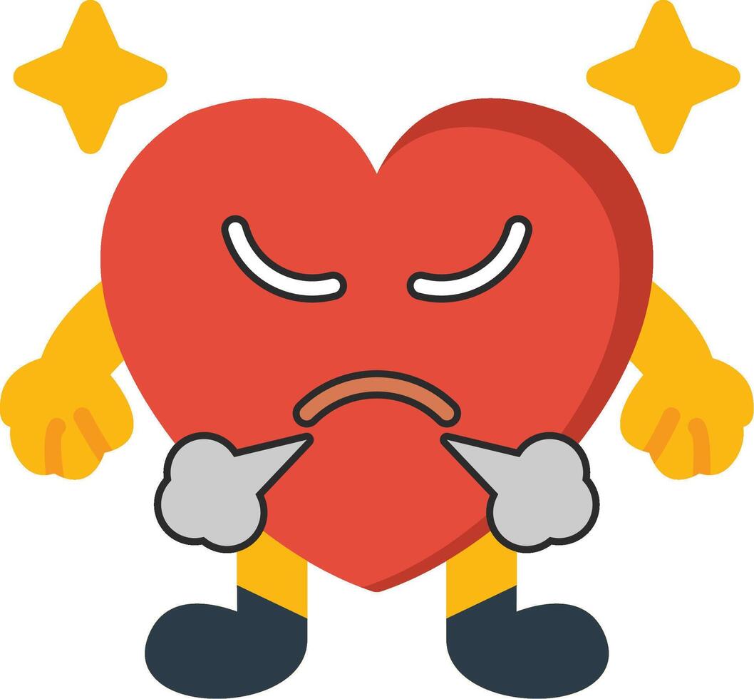 Steaming Heart Feeling Flat Design vector