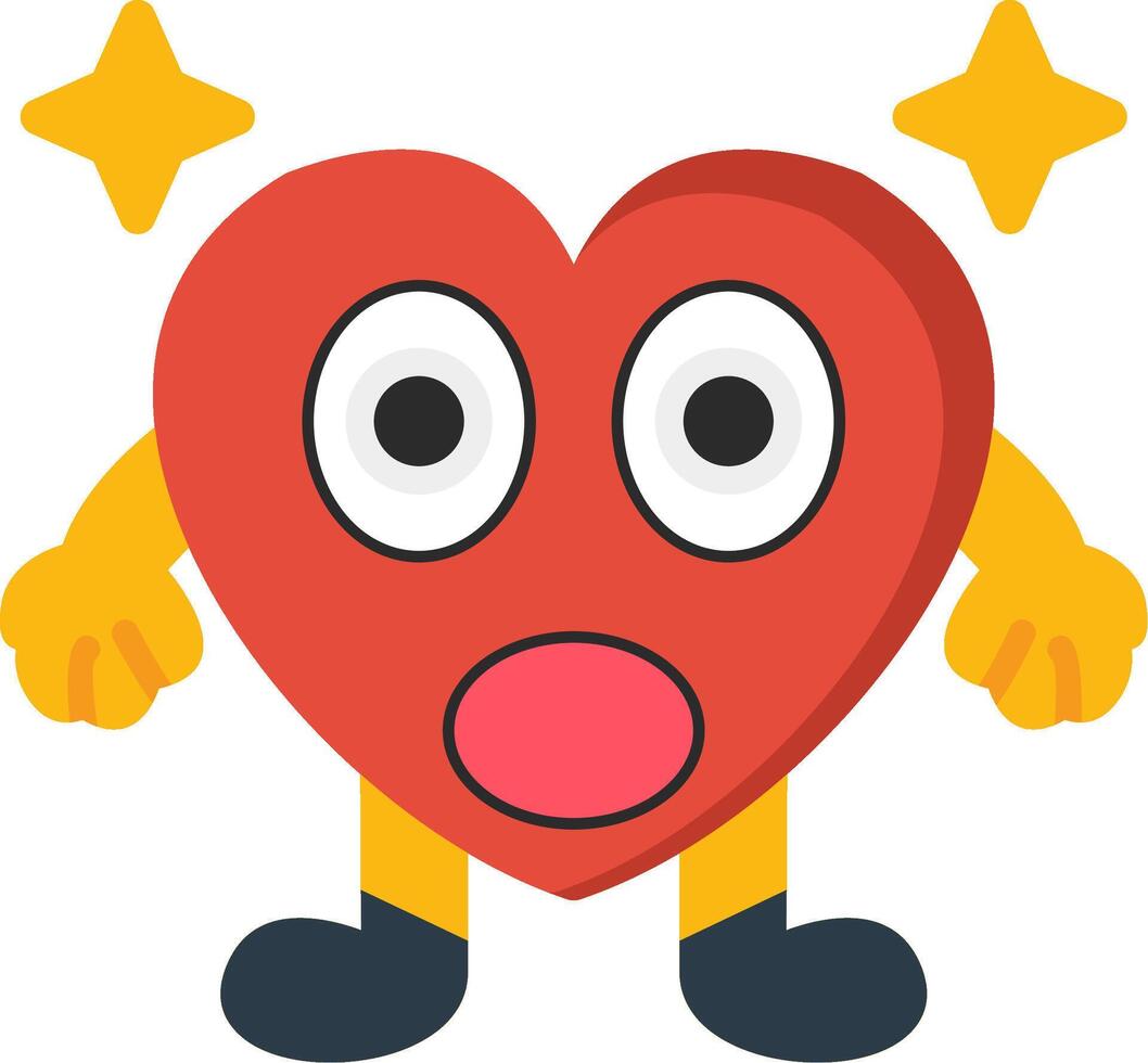 Astonished Heart Expression Design vector