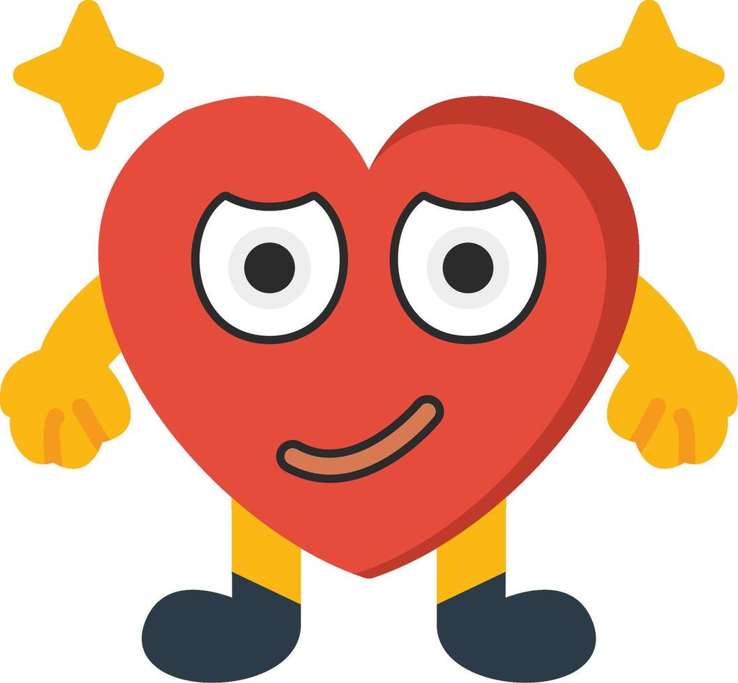 Rolling Eyes Heart Face Flat Emoji vector