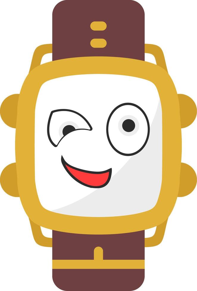 Wink Watch Dial Emoji Icon vector