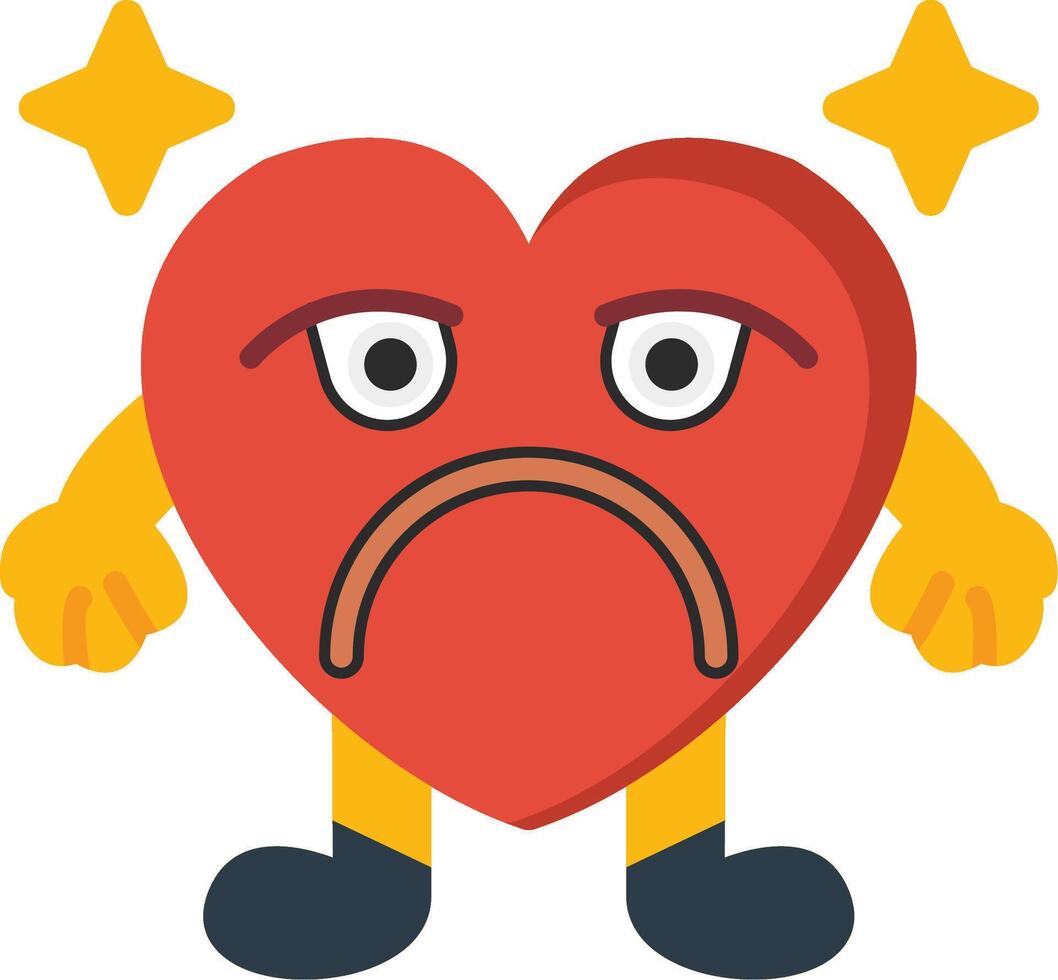 Pouting Heart Face Expression Icon vector