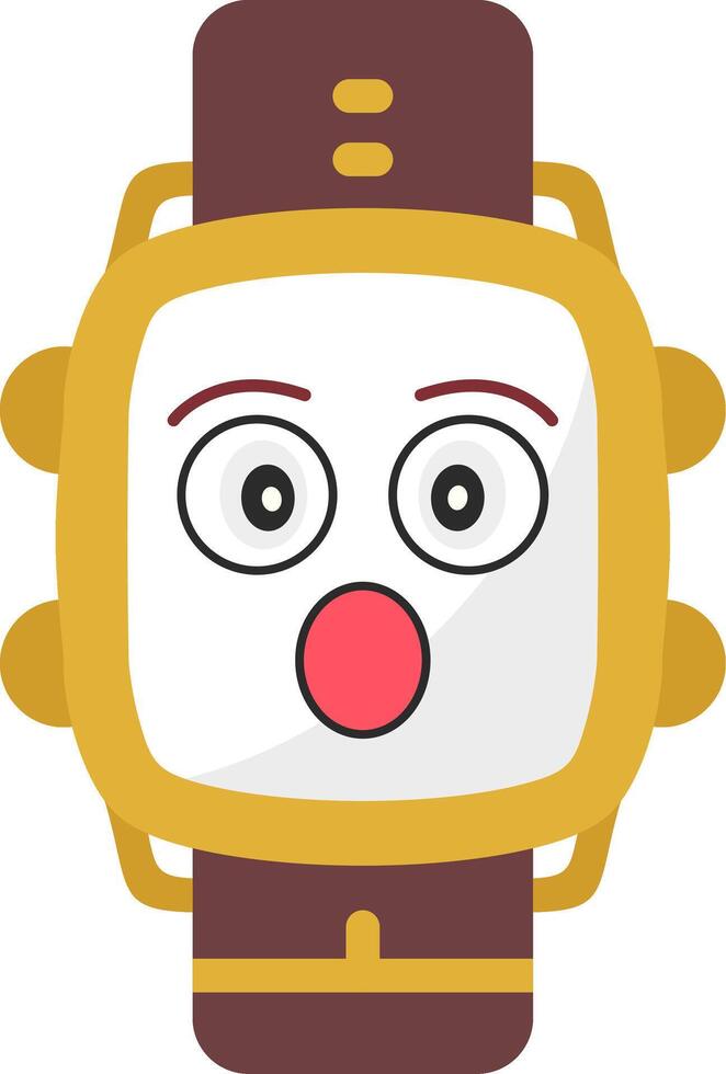 Surprised Face Colorful Watch Dial vector