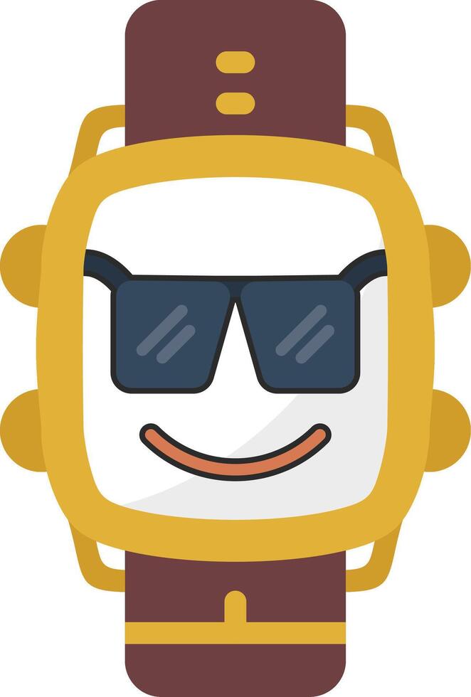 Cool Watch Dial Flat Emoji Style vector