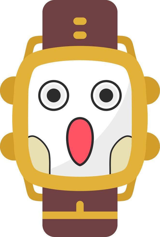 Shocked Face Watch Dial Design vector