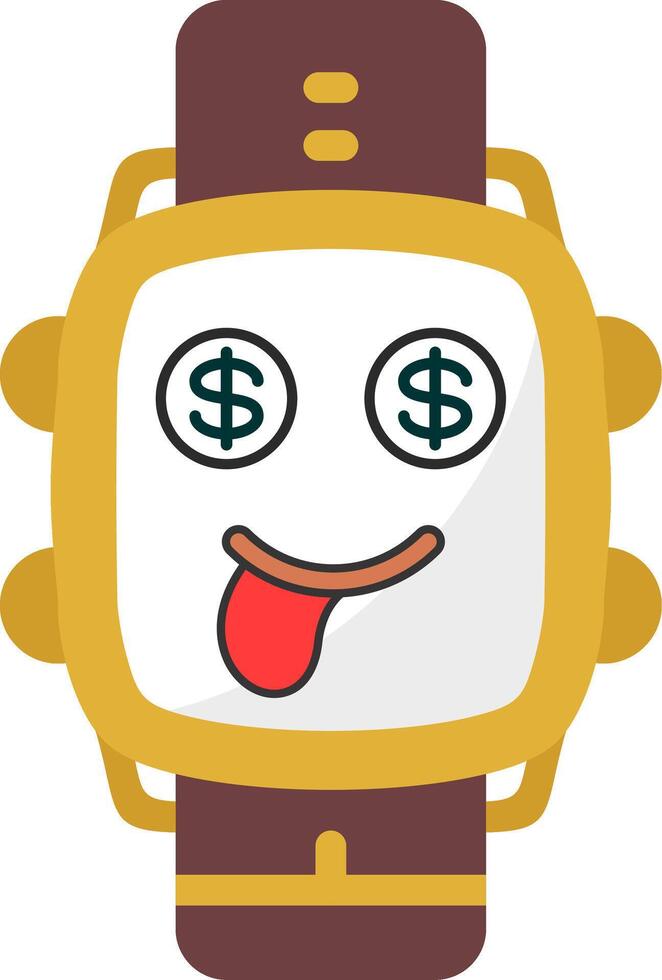 Greedy Expression Flat Dial Icon vector