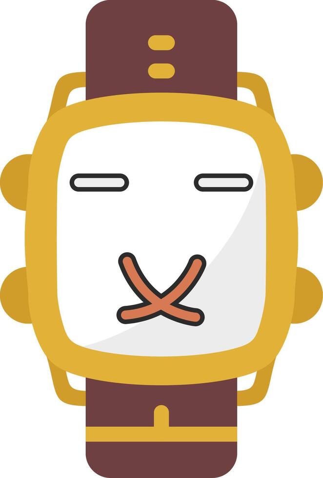 Muted Emoji Watch Dial Icon vector