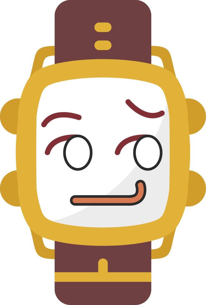 Smirk Face Emoji Watch Dial Art vector