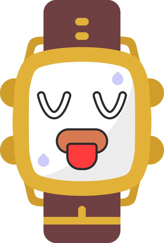 Hot Face Emoji Watch Dial Icon vector