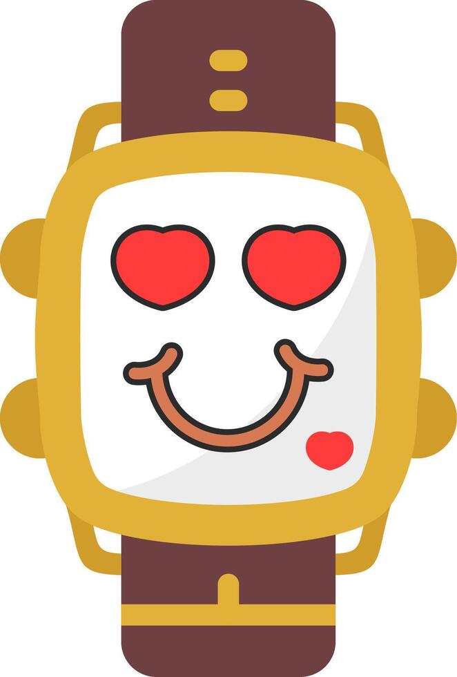 Smiling With Hearts Watch Dial Art vector