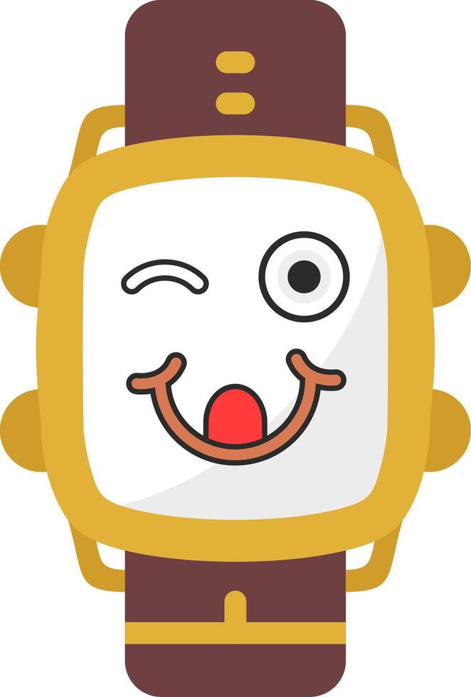 Yummy Face Watch Dial Icon vector