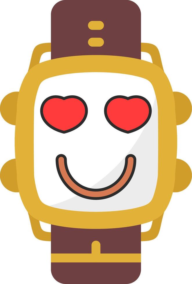 Love Eyes Smile Watch Dial Emoji vector