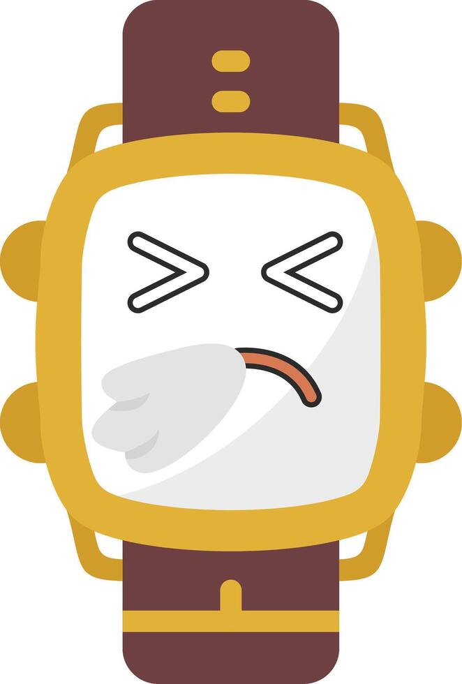 Sneezing Face Watch Dial Art vector
