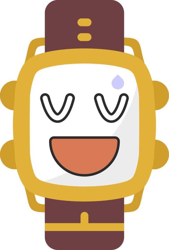 Relieved Emotion Watch Dial Design vector
