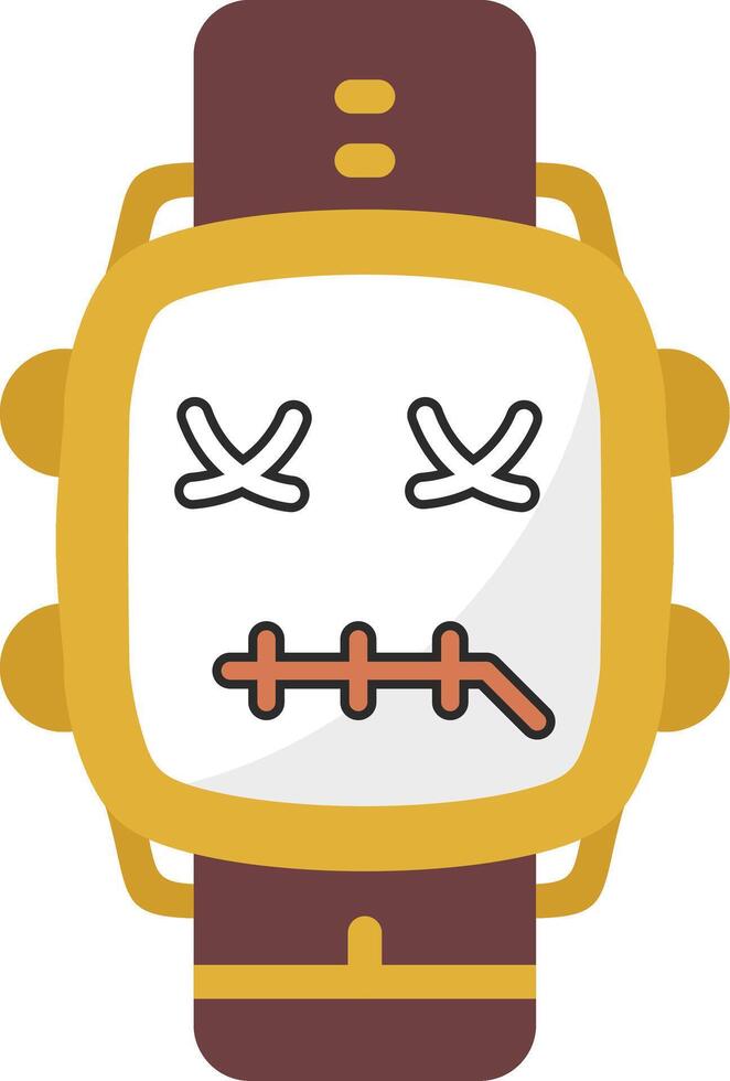 Zipper Mouth Emoji Watch Dial vector