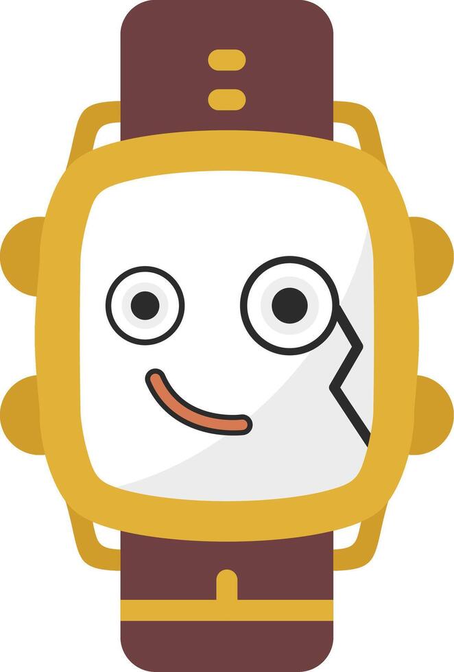 Monocle Face Watch Dial Flat Icon vector