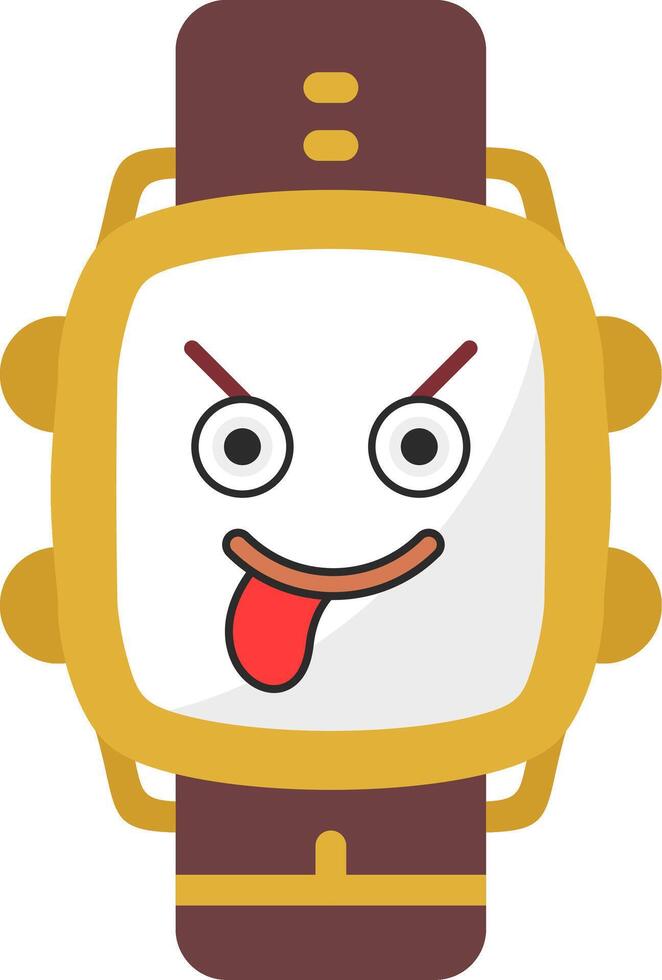 Mocking Face Emoji Watch Dial Design vector